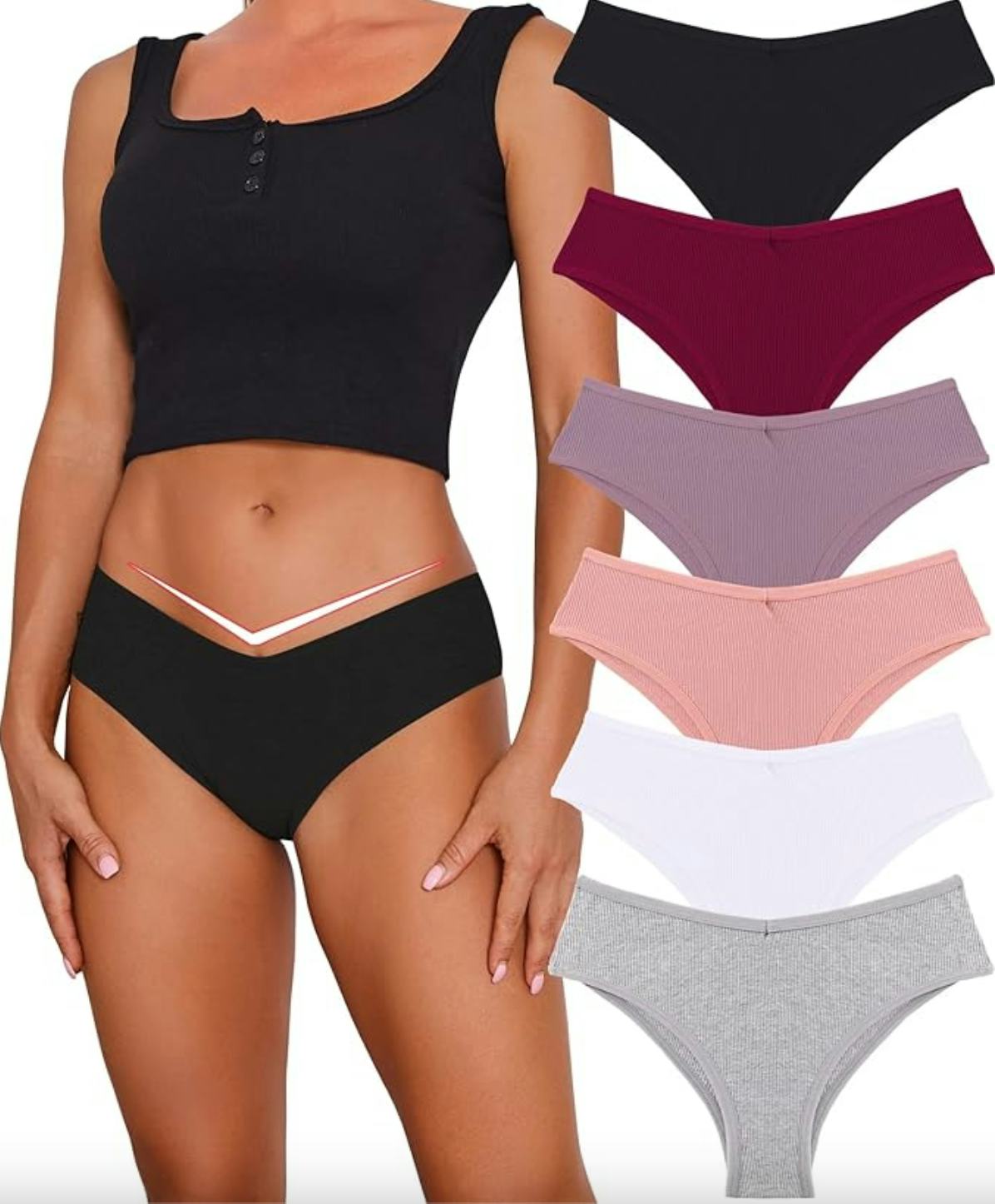 CuteByte Sexy Stretch V-Waist Underwear (6-Pack)
