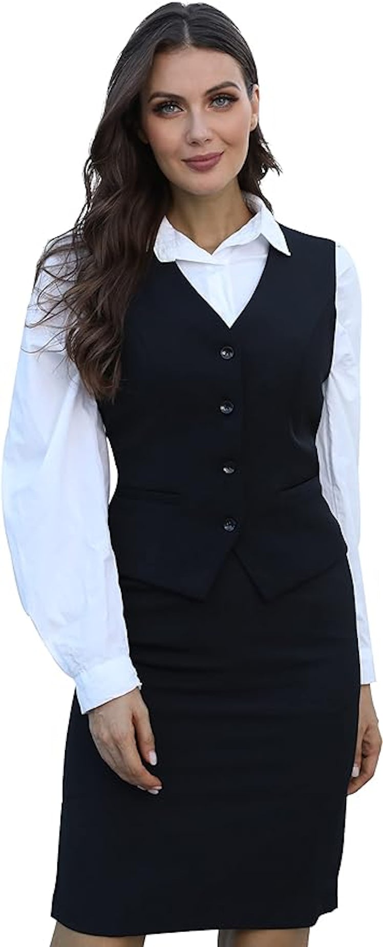 V VOCNI 4-Button Waistcoat Vest