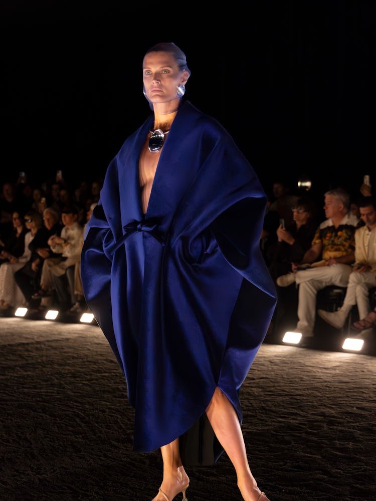a look from schiaparelli couture fall 2024 runway show in paris