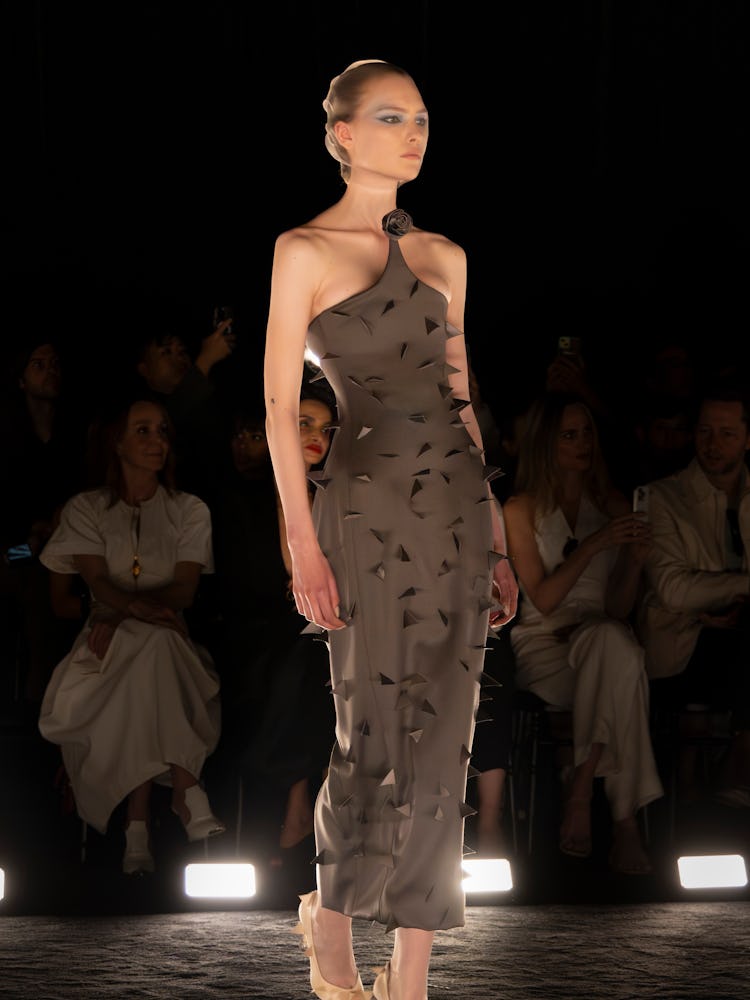 a look from schiaparelli couture fall 2024 runway show in paris