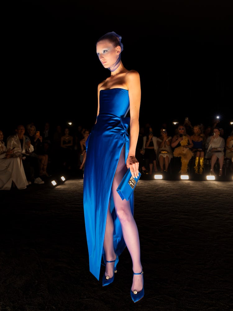 a look from schiaparelli couture fall 2024 runway show in paris