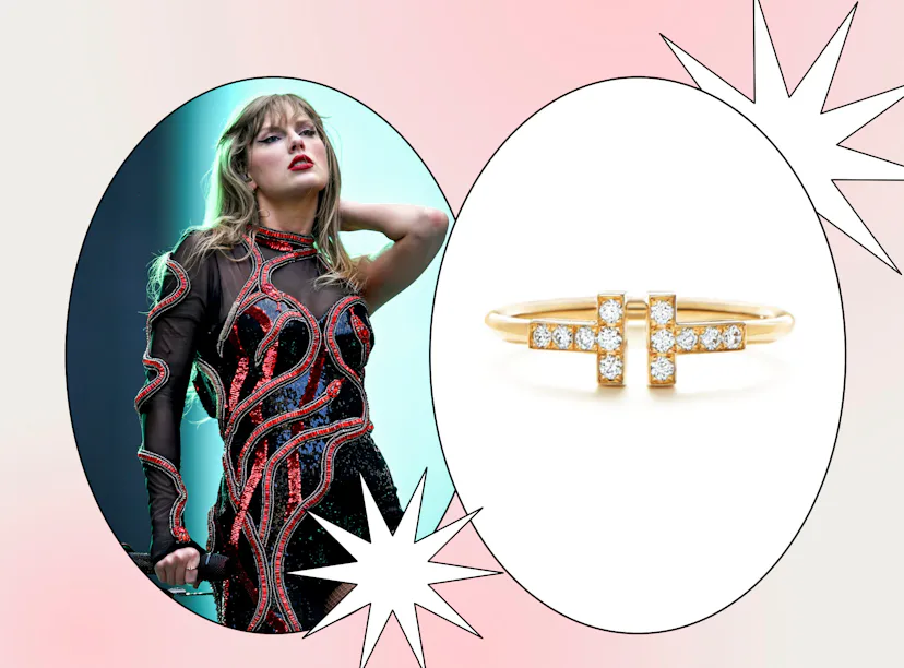 Taylor Swift wore a double-T diamond ring on stage during her Eras Tour show in London.