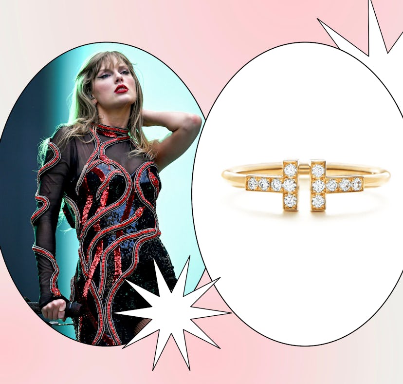 Taylor Swift wore a double-T diamond ring on stage during her Eras Tour show in London.