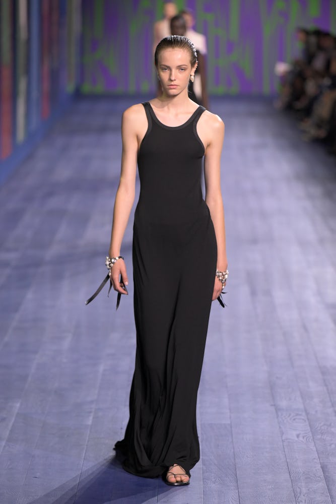 Model on the runway at Christian Dior Haute Couture Fall 2024 show held at Musée Rodin on June 24, 2...