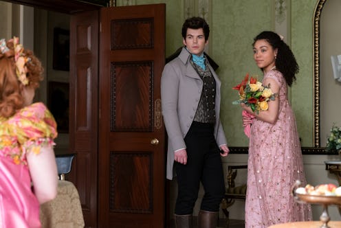 Penelope, Colin, and Marina in Bridgerton. Photo via Netflix