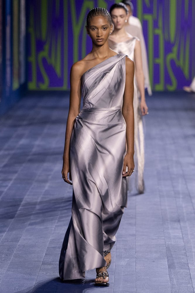 A model walks the runway during the Christian Dior Haute Couture Fall/Winter 2024-2025 fashion show ...