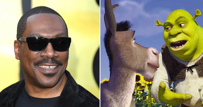 EDDIE MURPHY AND A STILL FROM SHREK