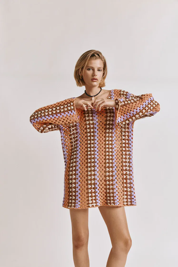 Dupes For Taylor Swift's Orange Crochet Mini Dress From VRG Girl Dupes For Taylor Swift's Orange Crochet Mini Dress From VRG Girl