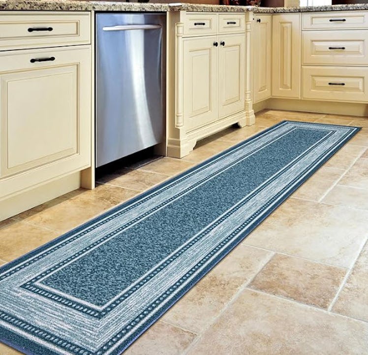 Ottomanson Machine Washable Bordered Design Rug Runner