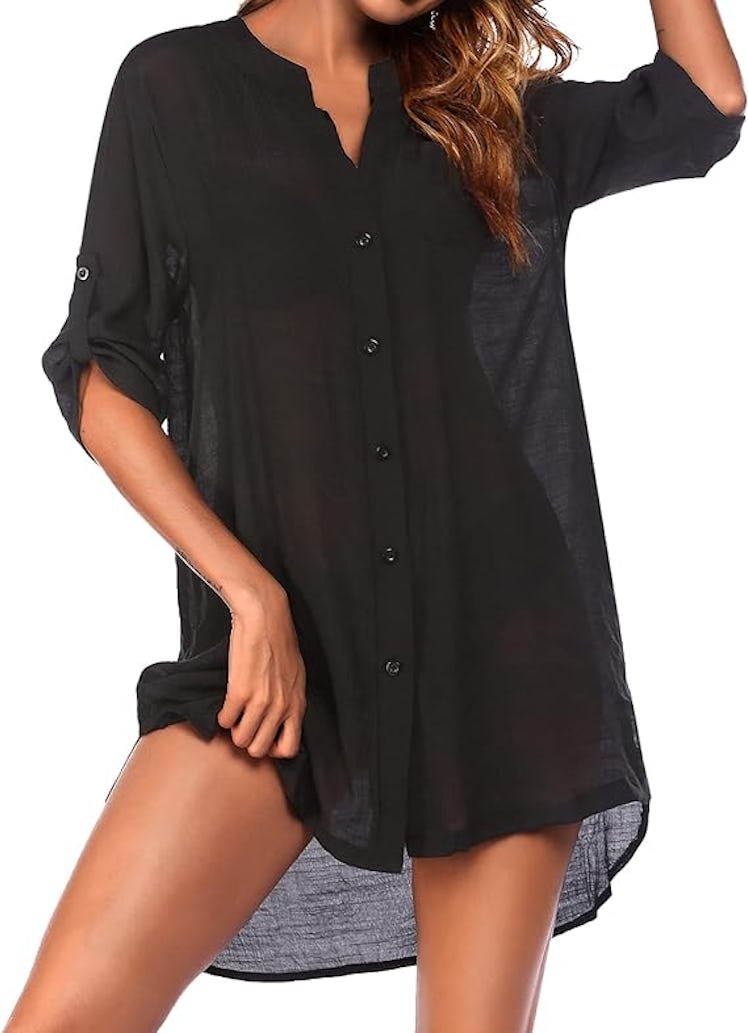 Ekouaer Button-Down Cover-Up