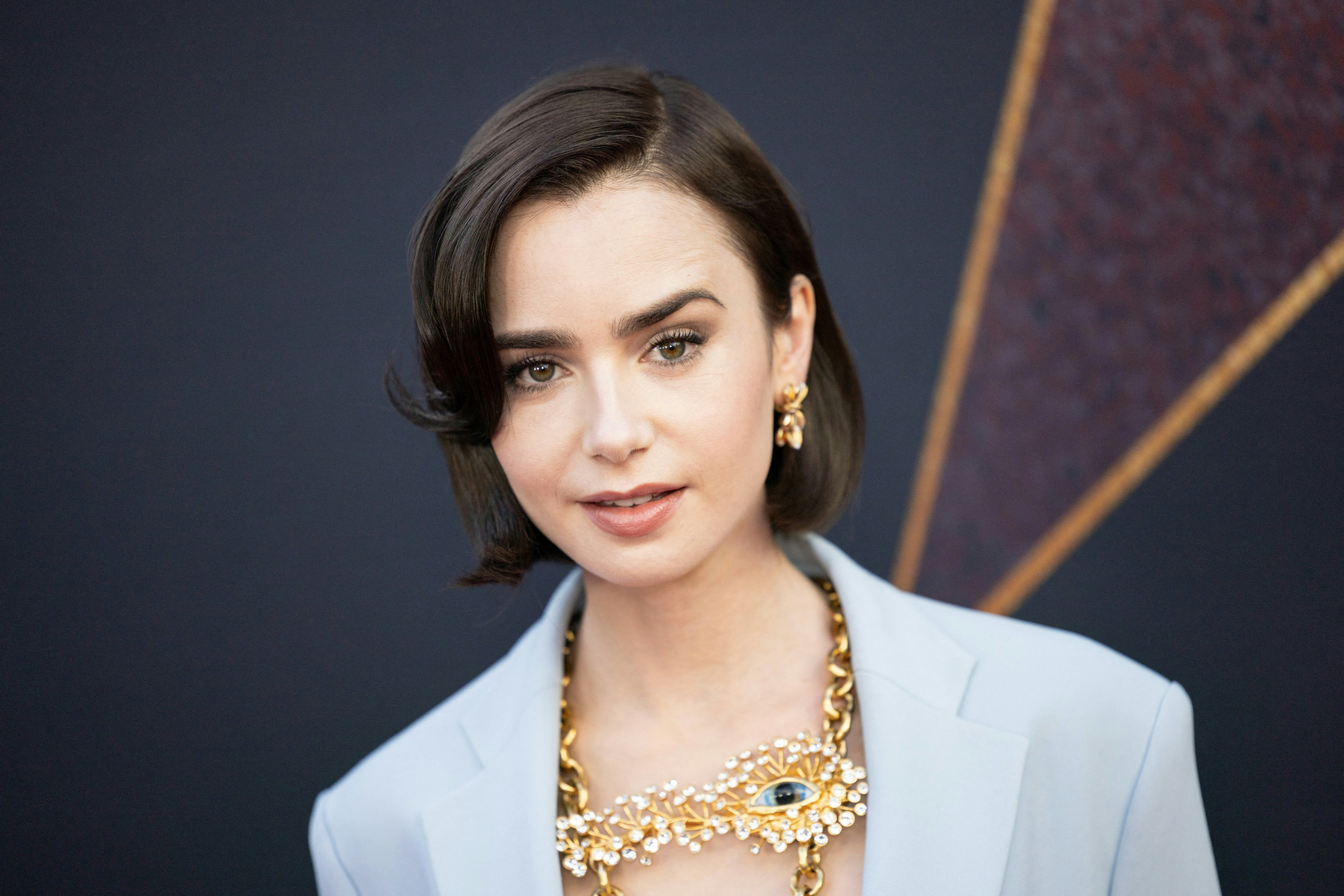 Lily Collins Surprises With Short Hair, No Top at the MaXXXine Premiere