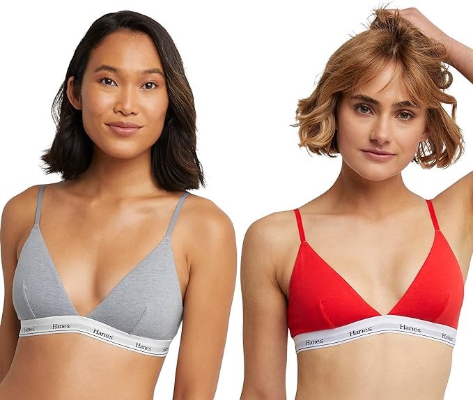 Hanes Originals Crop Bralettes (2-Pack)