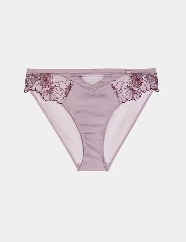 Zinnia Embroidery High Leg Knickers