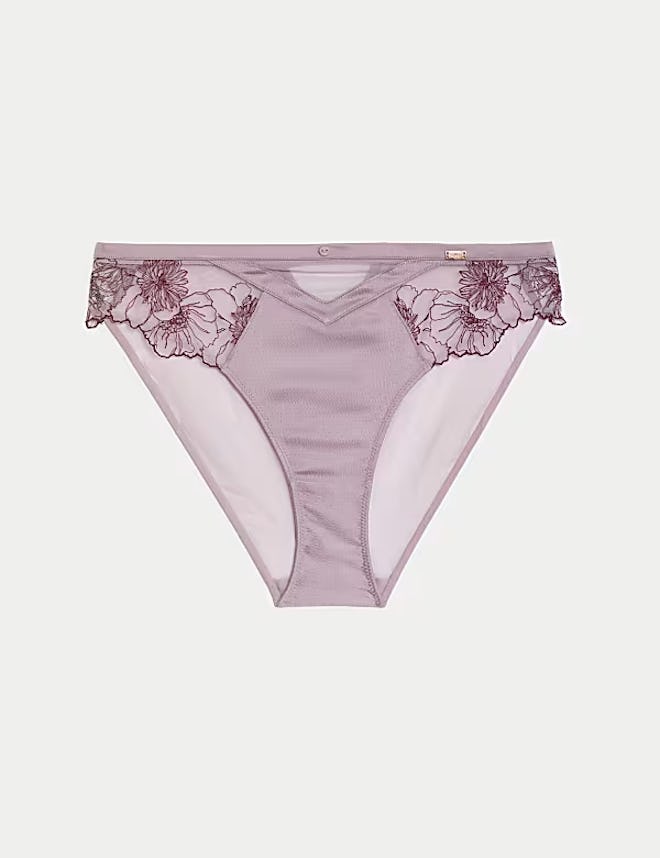 Zinnia Embroidery High Leg Knickers