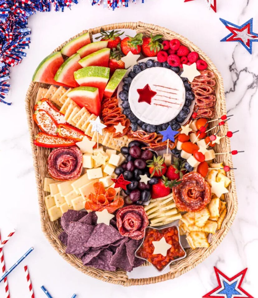 A charcuterie board is one of the best make-ahead Fourth of July appetizers.