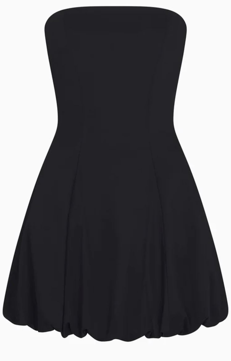 black bubble mini dress