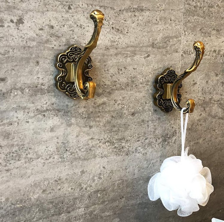 SDH Vintage Brass Coat Wall Hooks (2-Pack)