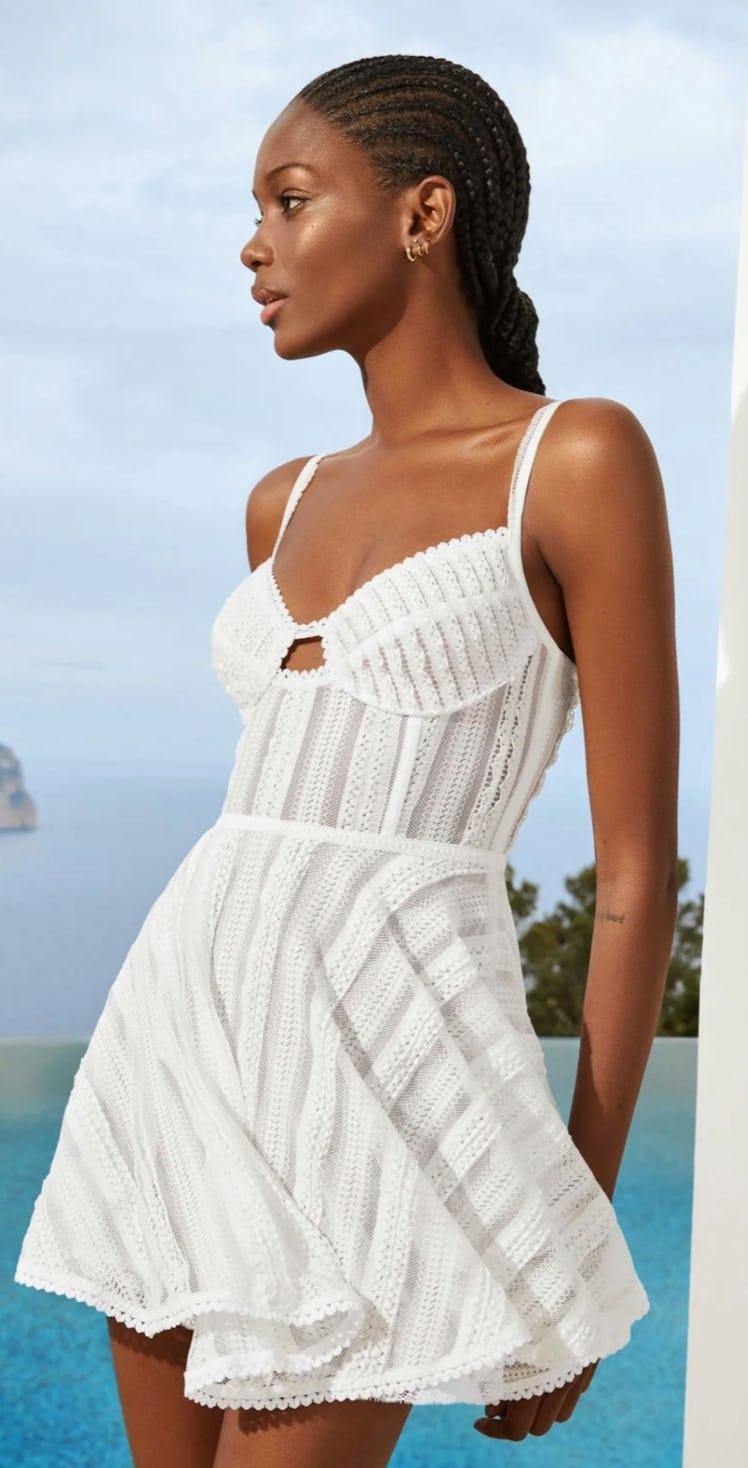 white summer mini dress