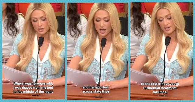 Paris Hilton spoke before a House committee, testifying about the traumatic abuse she suffered durin...