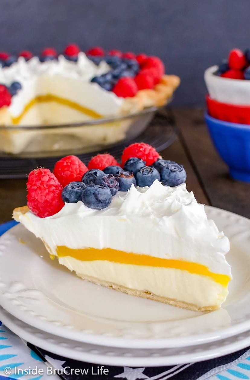 Lemon cream berry pie is a make-ahead Fourth of July dessert idea to enjoy.