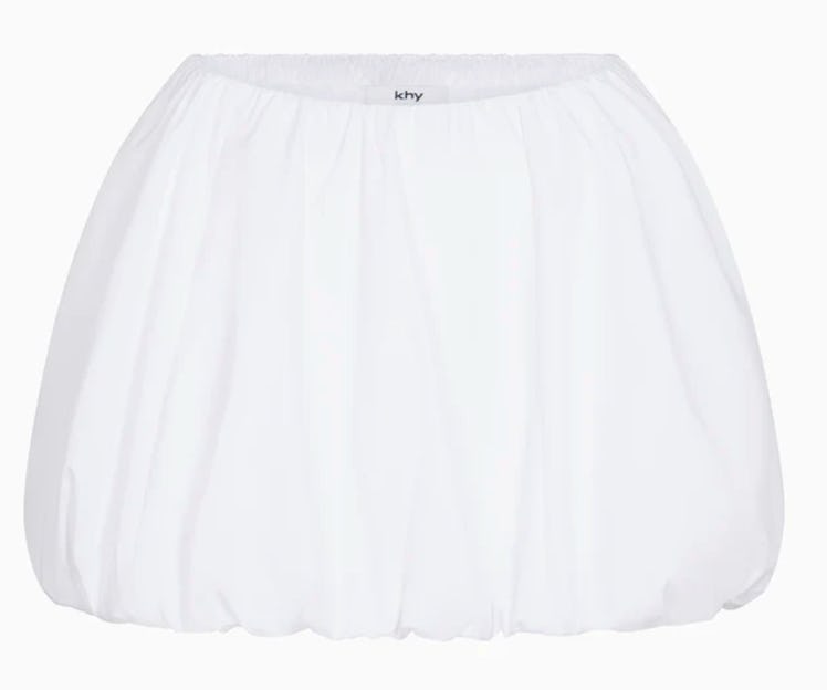 white bubble mini skirt