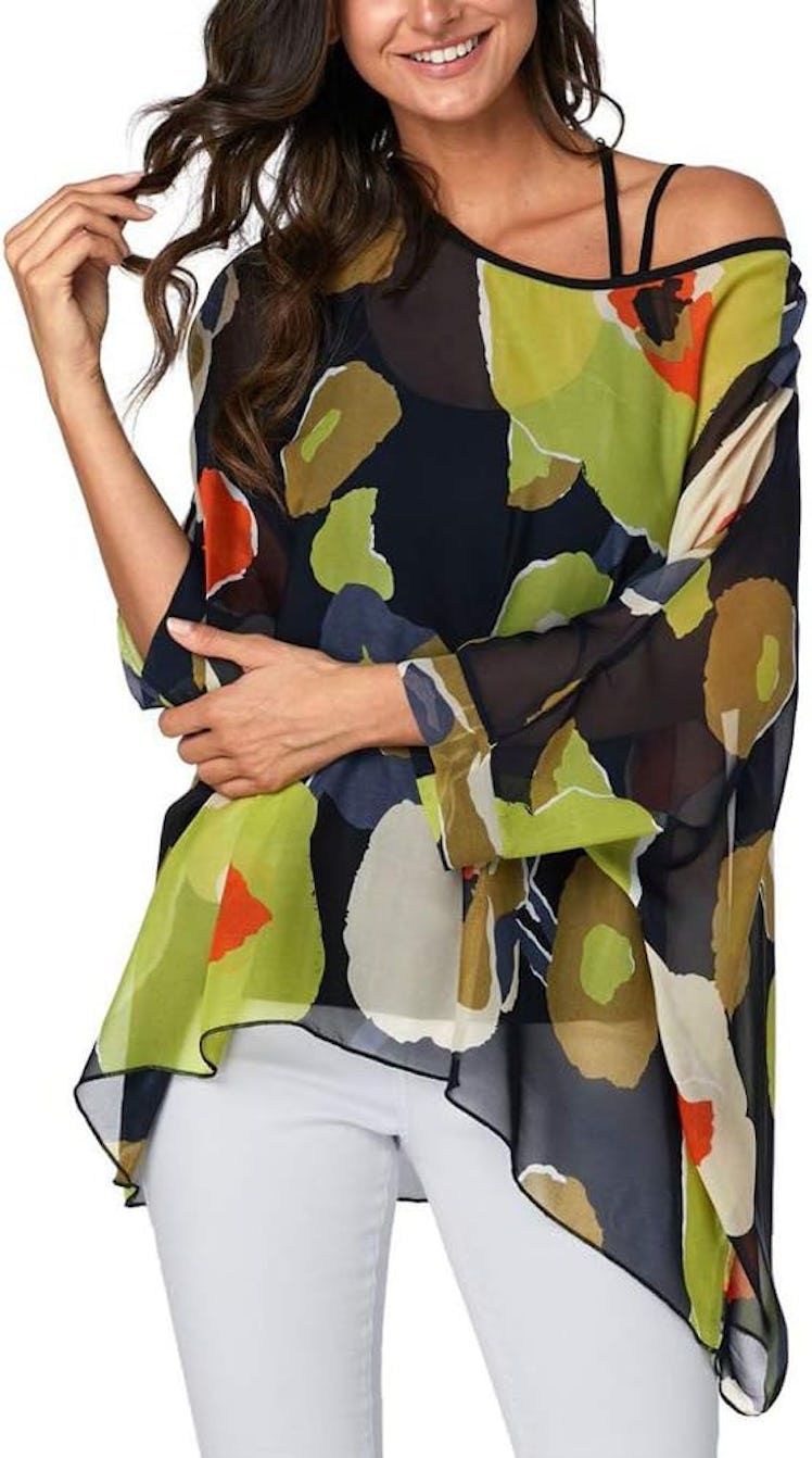 Ckikiou Floral Chiffon Tunic