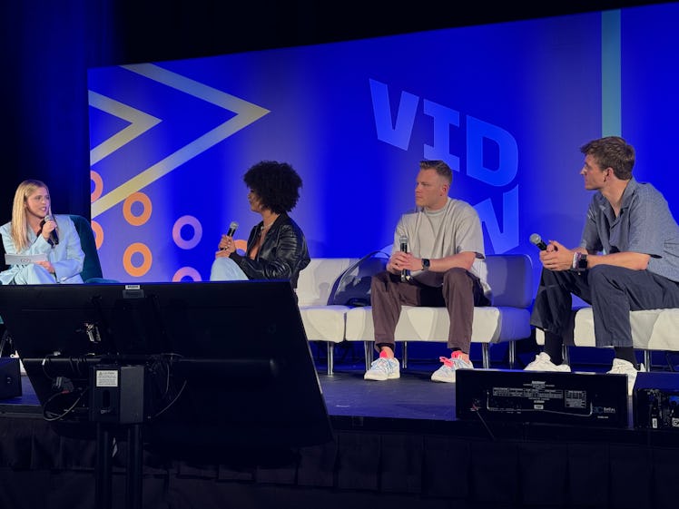 Ve'ondre Mitchell, Landen Purifoy, and Carter Kench share their success story at VidCon 2024. 