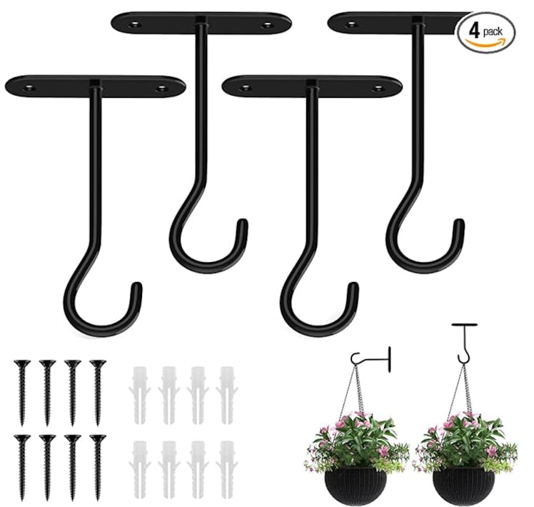 sucenance Ceiling Hooks for Hanging Plants (4-Pack)