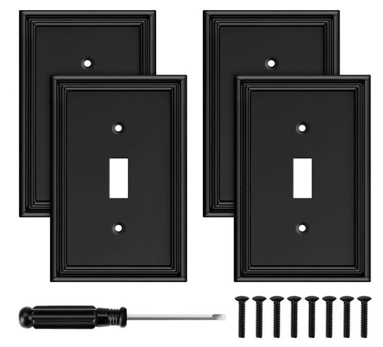 Ranweydi Black Modern Decorative Wall Plate (4-Pack)