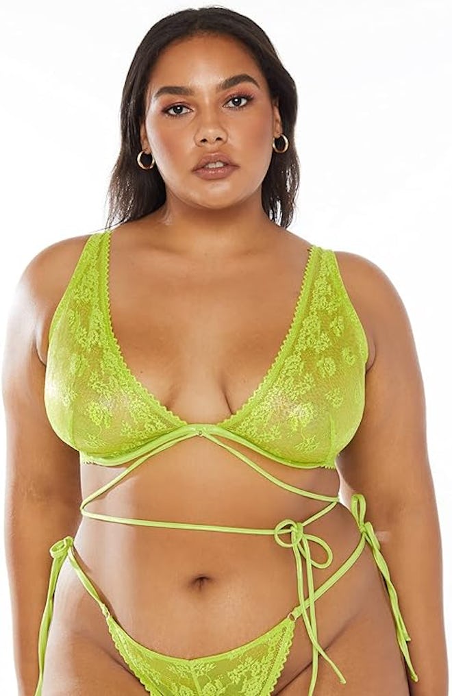 Savage X Fenty Caged Lace Bra with Tie