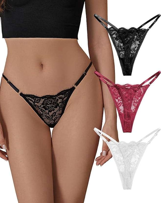 SHARICCA Lace G-Strings (3-Pack)
