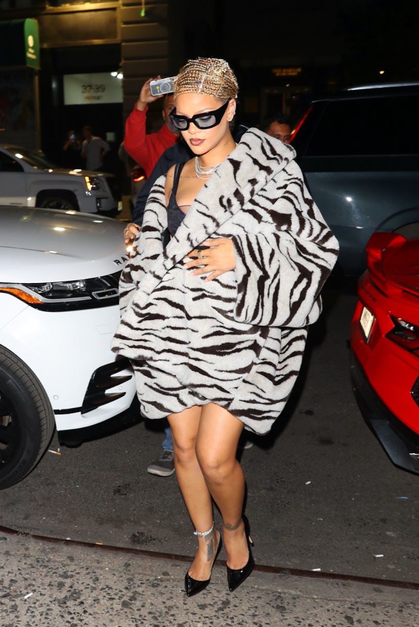 Rihanna sebra coat