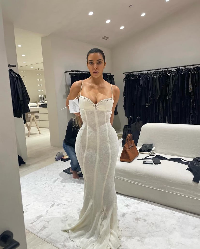 Kim Kardashian shares a peek inside of her fittings with a slew of different looks that didn't make ...