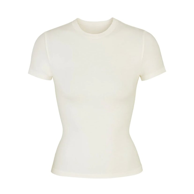 Cotton Jersey Short Sleeve T-Shirt in Bone