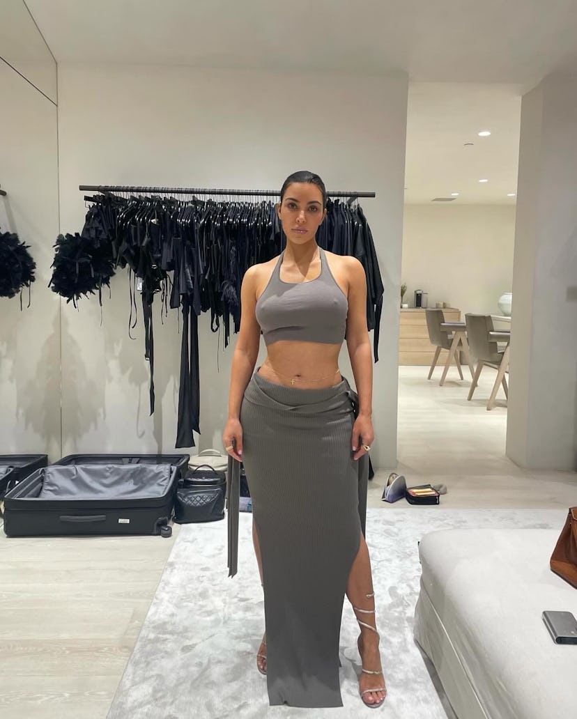 Kim Kardashian shares a peek inside of her fittings with a slew of different looks that didn't make ...