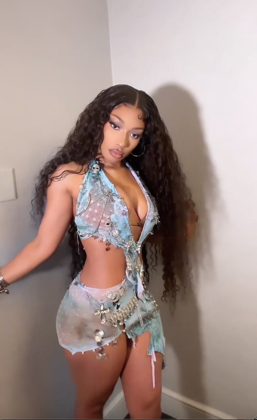 Megan thee stallion cutout mini dress