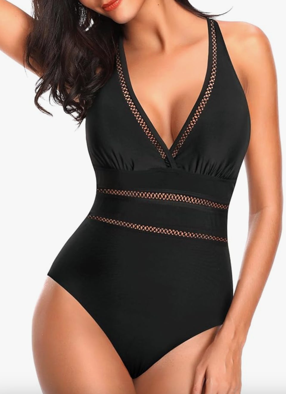 Tempt Me V-Neck Halter One-Piece Swimsuit