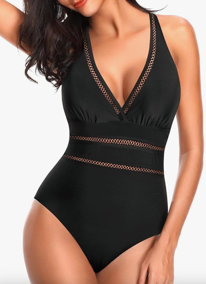 Tempt Me V-Neck Halter One-Piece Swimsuit