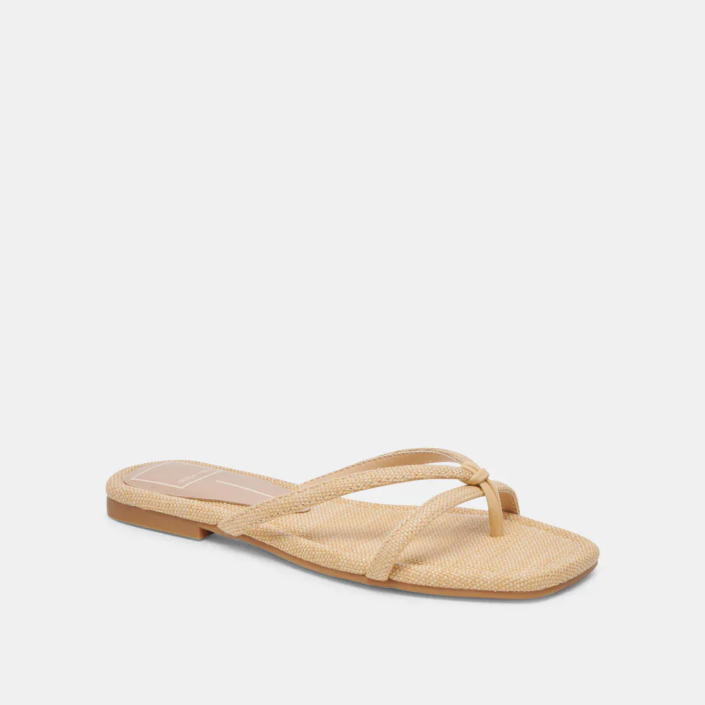Becca Raffia Double Strap Sandals