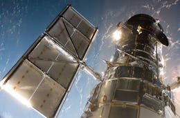 An STS-125 crew member aboard the Space Shuttle Atlantis snapped a still photo of the Hubble Space T...