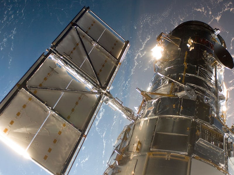 An STS-125 crew member aboard the Space Shuttle Atlantis snapped a still photo of the Hubble Space T...