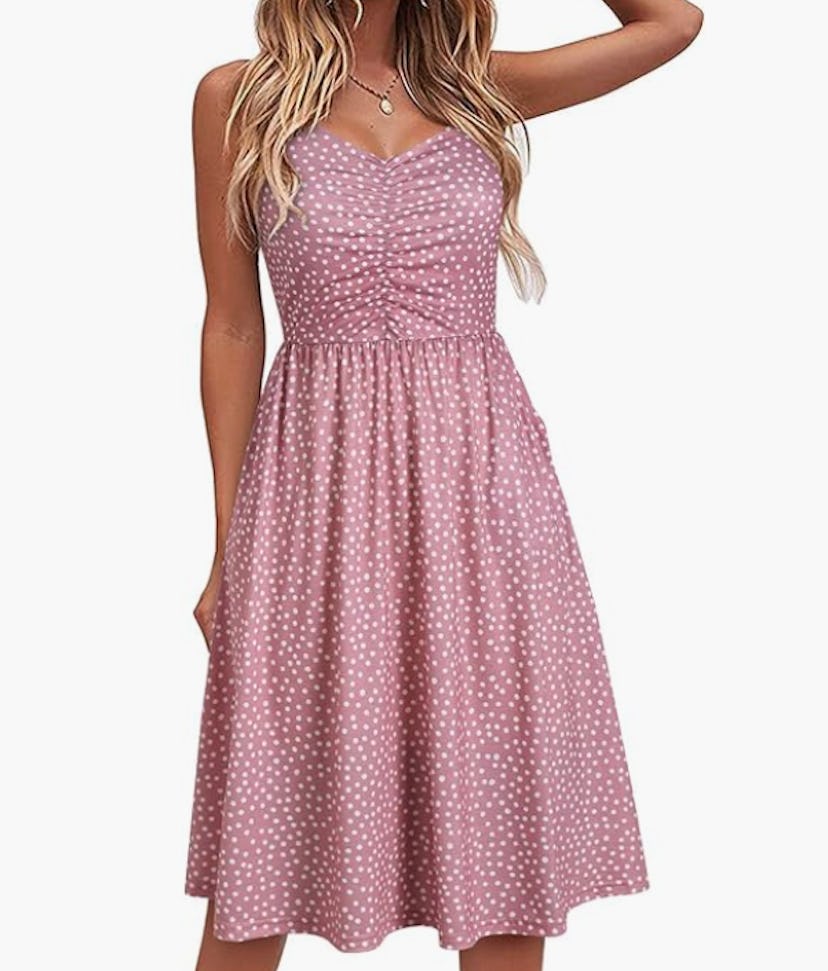 YATHON Spaghetti Strap Sundress With Pockets