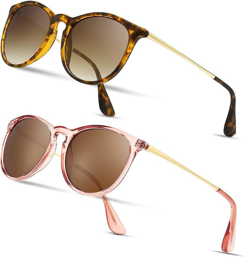 SUNGAIT Vintage Round Sunglasses (2-Pack)
