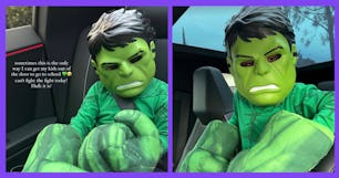 Kim Kardashian recently shared that her son Psalm wouldn't take off his Incredible hulk costume to g...