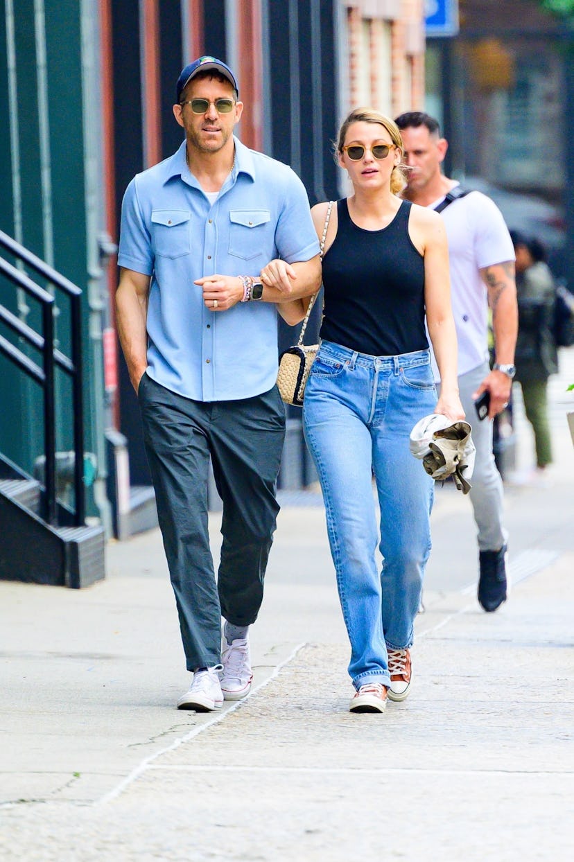 Blake Lively and Ryan Reynolds matching Converse sneakers