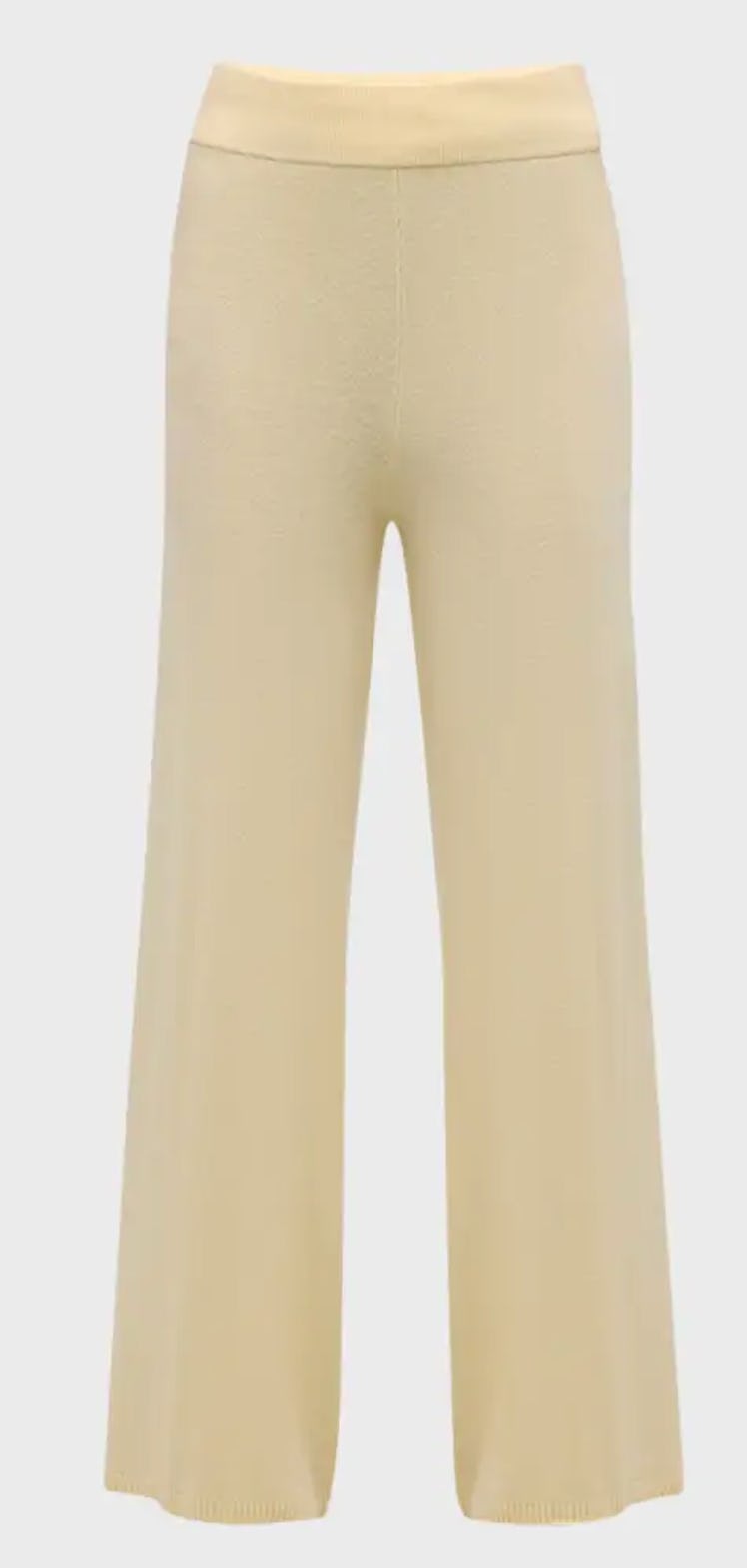 pale yellow cashmere pants