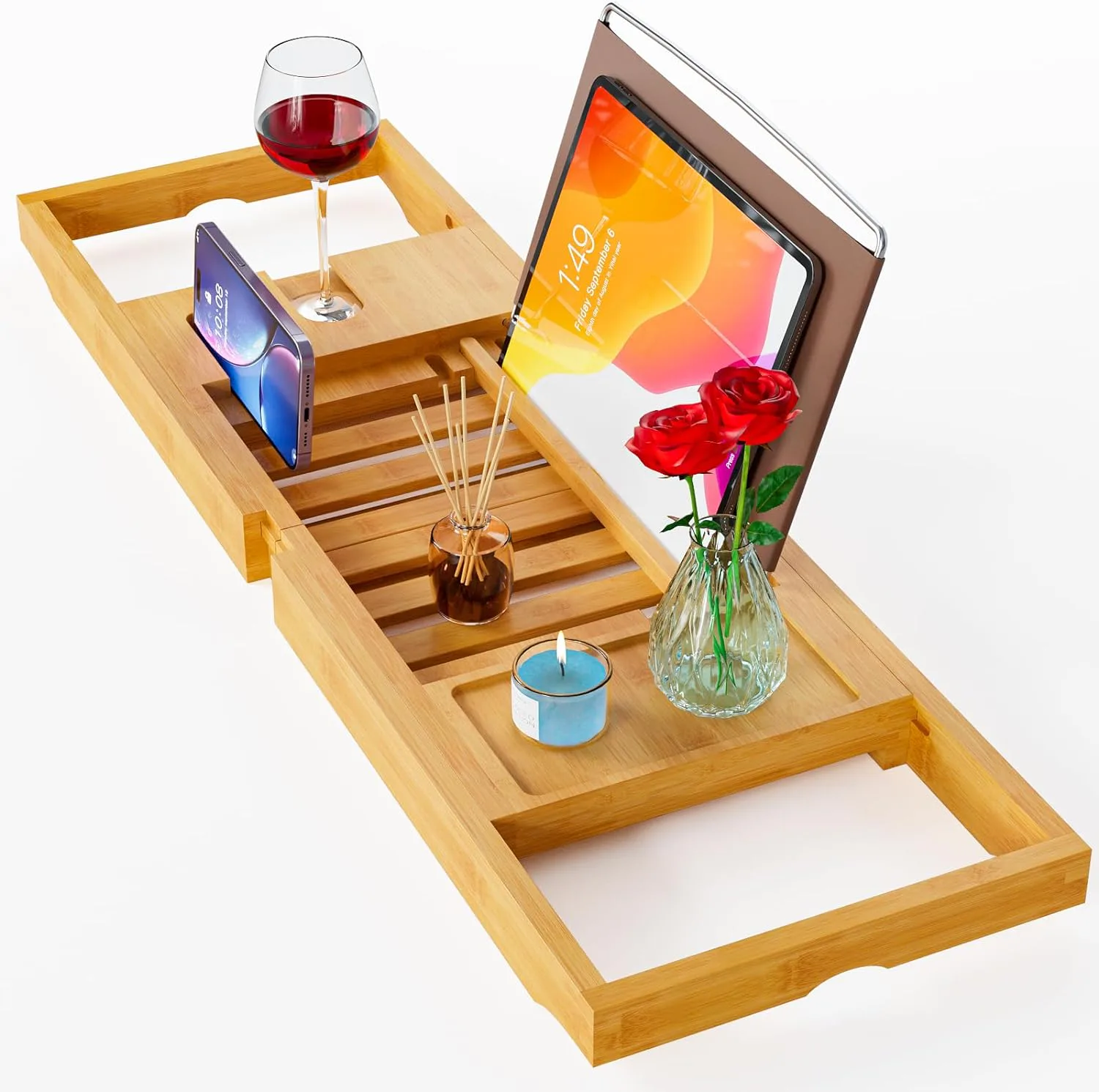 Yirilan Expandable Bathtub Tray Caddy
