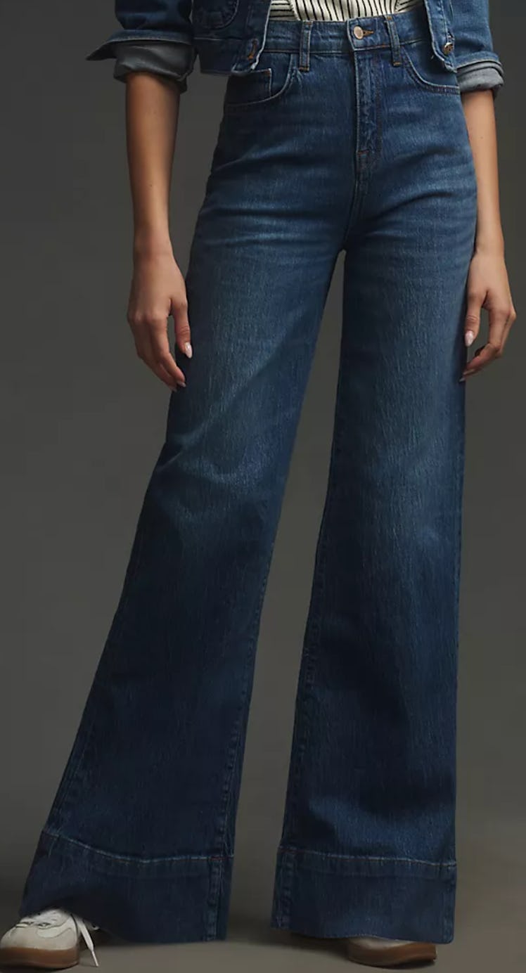 high-rise wide leg jeans
