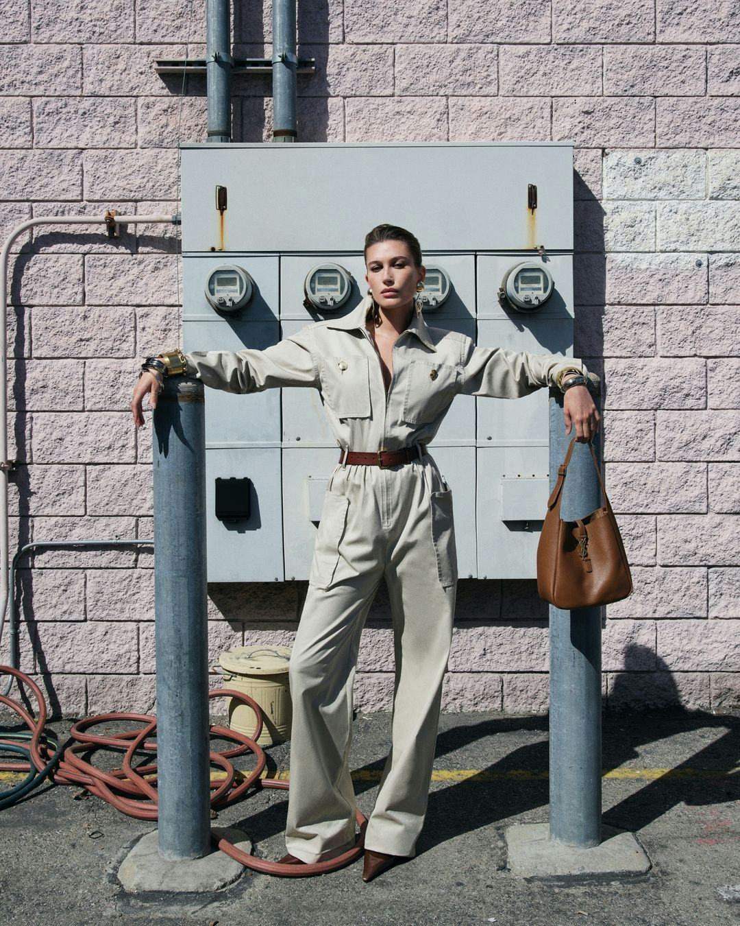 Hailey bieber saint laurent campaign