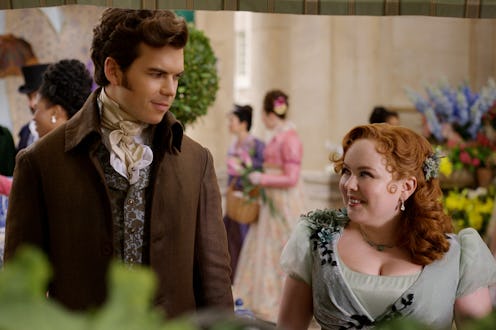 Luke Newton and Nicola Coughlan in 'Bridgerton' Season 3.
